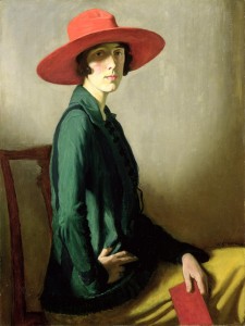 GLS219806 Lady with a Red Hat (oil on canvas) by Strang, William (1859-1921); 102.9x77.5 cm; Art Gallery and Museum, Kelvingrove, Glasgow, Scotland; (add.info.: portrait of Vita Sackville-West (1892-1962) poet, novelist and gardener; created the gardens at Sissinghurst Castle, Kent, England; wife of Harold Nicholson (1886-1968) diplomat, author and politician); © Culture and Sport Glasgow (Museums); Scottish, out of copyright